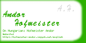 andor hofmeister business card